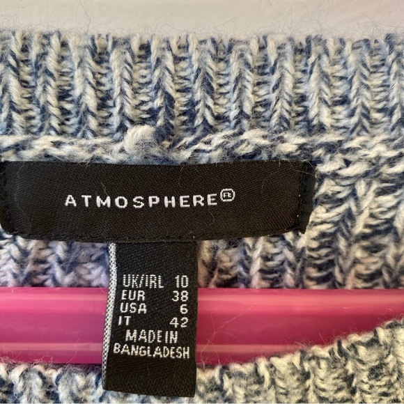 Atmosphere blue and white marled knit sweater size 6 - Picture 2 of 3
